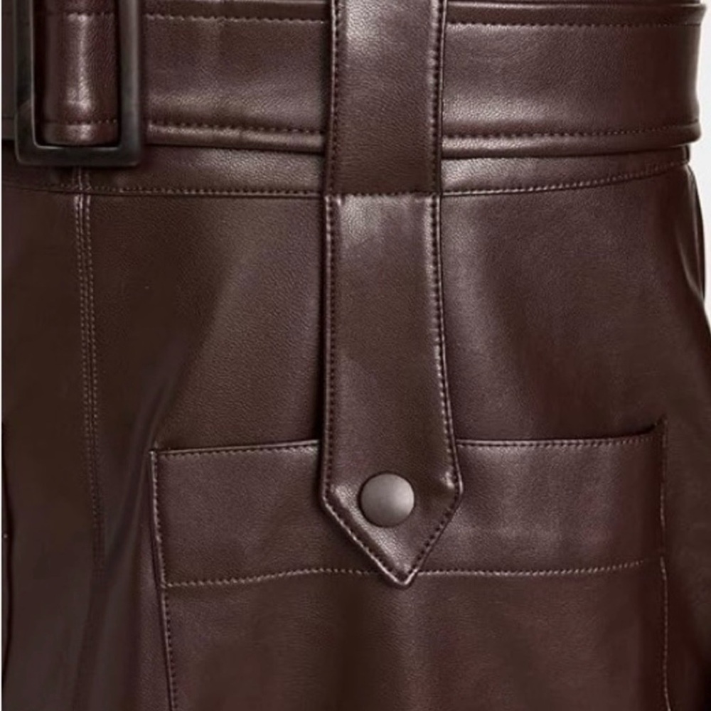 ✨ Shoshanna Faux Leather Belted Dress – Size 12 ✨ - Picture 6 of 7